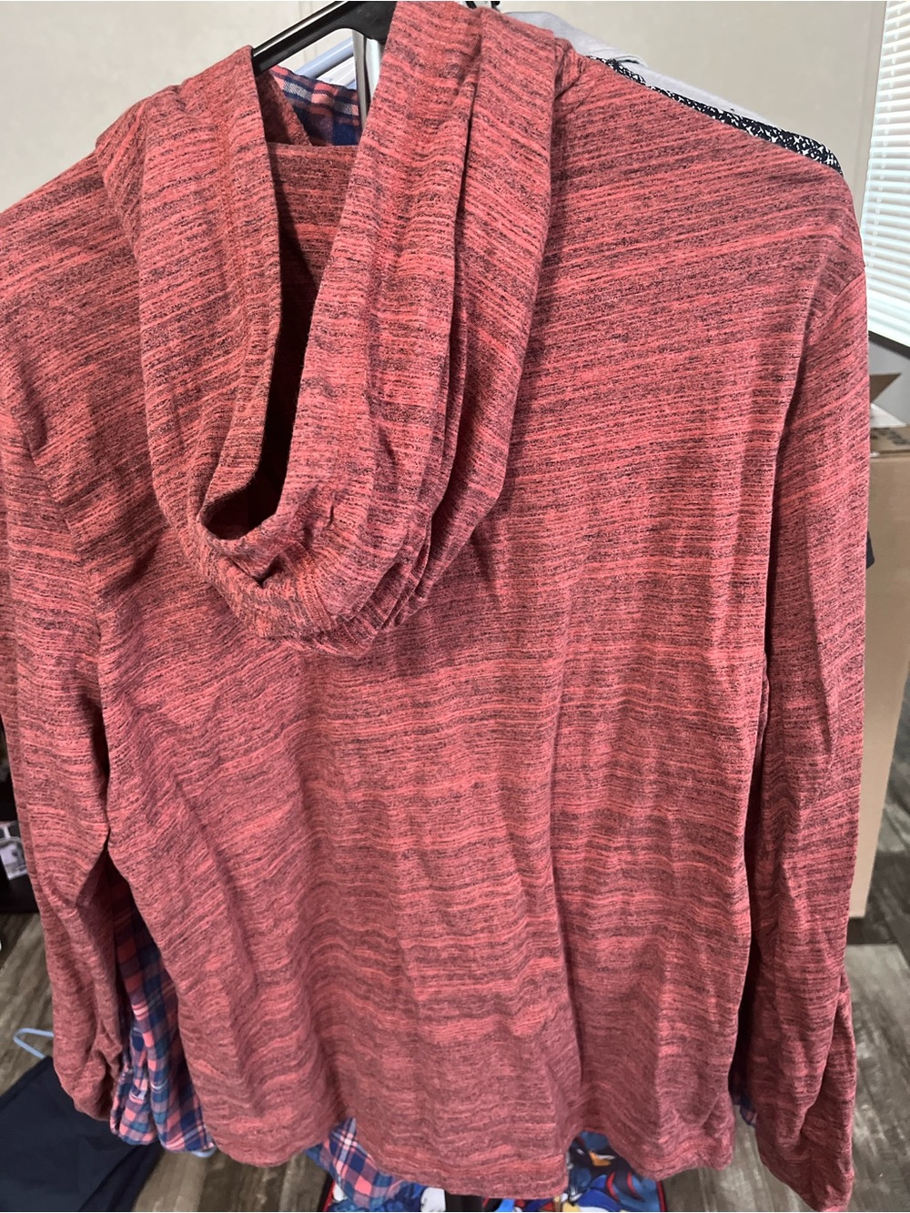 Hawker Rye Heathered Rust Red Hooded Pullover - Picture 2 of 3